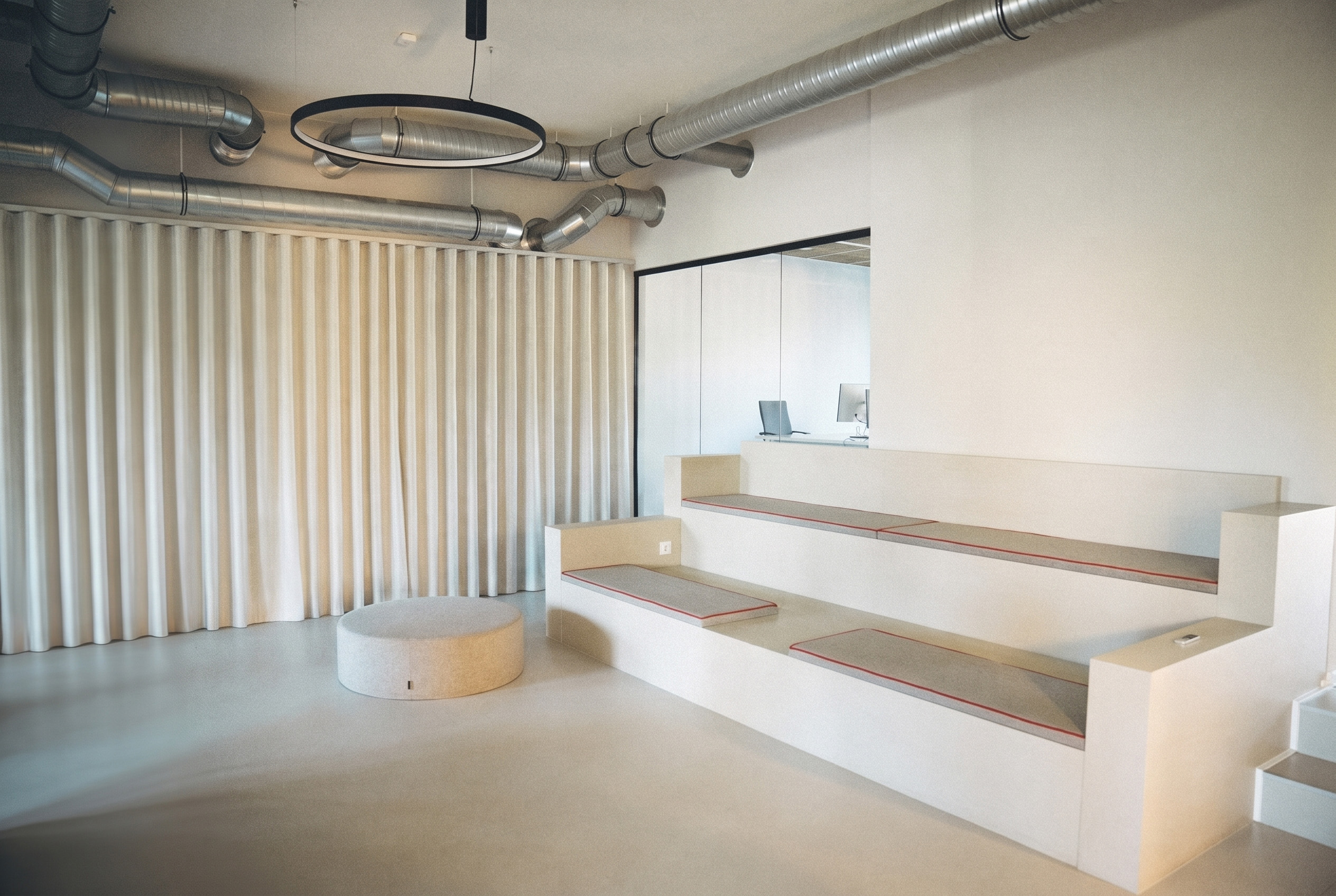 Sitztribüne im Community Space
